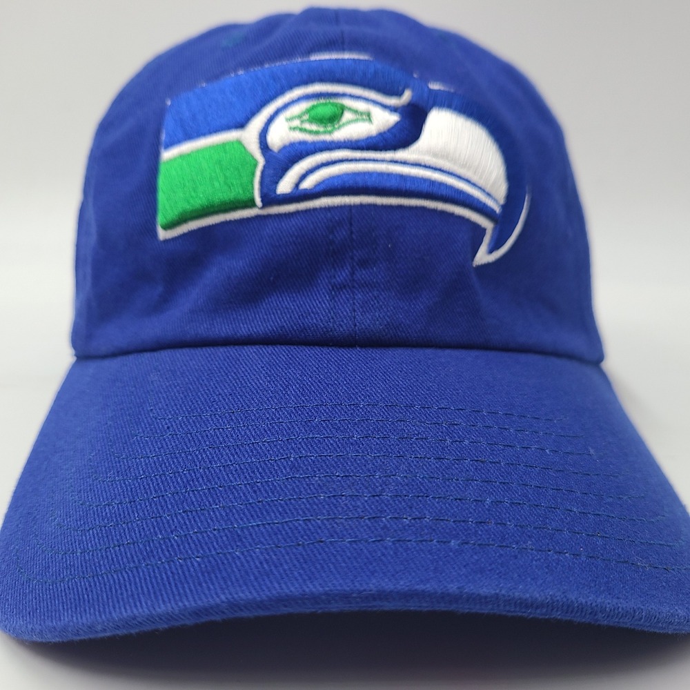 Seattle Seahawks Hat Strapback NFL Team Apparel Blue NFL Vintage Retro Logo Men - Picture 2 of 13